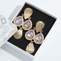 Fashion Alloy Inlaid Colorful Gemstone Drop-shaped Creative Earrings main image 6