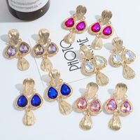 Fashion Alloy Inlaid Colorful Gemstone Drop-shaped Creative Earrings main image 5