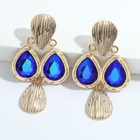 Fashion Alloy Inlaid Colorful Gemstone Drop-shaped Creative Earrings main image 4