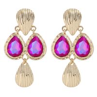 Fashion Alloy Inlaid Colorful Gemstone Drop-shaped Creative Earrings main image 3