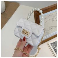 Fashion Candy Color Pearl Handle Mini Messenge Bag sku image 1