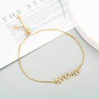 Bracelet En Cuivre Zircon Incrusté De Perles Rondes Réglables À La Mode sku image 1