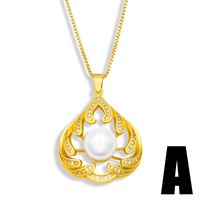 Mode Perle Schmetterling Kupfer Eingelegte Zirkon Halskette Großhandel sku image 1