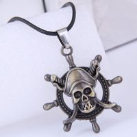 Fashion New Style Simple Skull Wax Rope Necklace main image 1