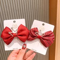 Children's Korean Cute Red Bow Crown Hair Clip main image 4