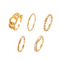 Fashion Open Geometric Alloy Ring Five-piece main image 3