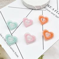 Korean Cute Candy Color Heart Resin Earrings main image 1