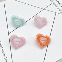 Korean Cute Candy Color Heart Resin Earrings main image 3