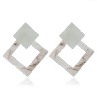 Exaggerated Quadrilateral Acrylic Leopard Print Earrings sku image 1