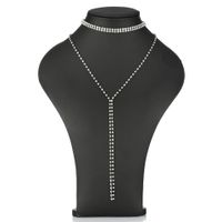 Collar De Múltiples Capas De Cuello Largo De Diamante Completo De Moda sku image 3