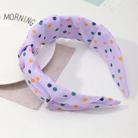 Korean Flower Printing Wide-brimmed Pleated Headband Wholesale sku image 3