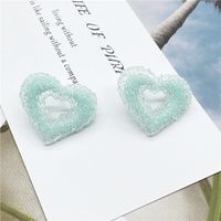 Korean Cute Candy Color Heart Resin Earrings sku image 2