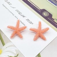 Korean Simple Fashion Candy Color Starfish Earrings sku image 1