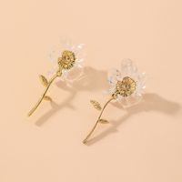 Korean Style Transparent Flower Earrings sku image 1