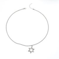 Simple Personality Creative Hollow Six-pointed Star Necklace sku image 1
