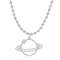 Fashion Simple Punk Hip-hop Style Hollow Universe Planet Necklace sku image 1