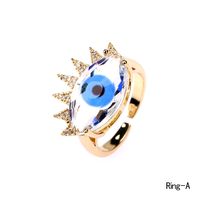 Fashion Demon Eye Copper Inlaid Zircon Ring sku image 1