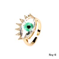 Fashion Demon Eye Copper Inlaid Zircon Ring sku image 2