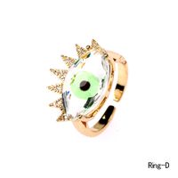 Fashion Demon Eye Copper Inlaid Zircon Ring sku image 4