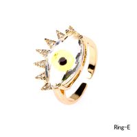 Fashion Demon Eye Copper Inlaid Zircon Ring sku image 5