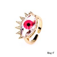 Fashion Demon Eye Copper Inlaid Zircon Ring sku image 6