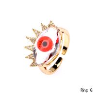 Fashion Demon Eye Copper Inlaid Zircon Ring sku image 7