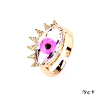 Fashion Demon Eye Copper Inlaid Zircon Ring sku image 8
