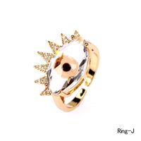 Fashion Demon Eye Copper Inlaid Zircon Ring sku image 10