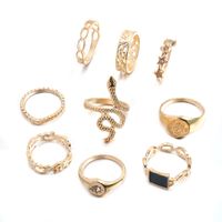 Korean Alloy Snake Open Diamond Ring Set Wholesale sku image 5