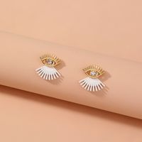 Fashion Diamond-studded Rhinestone Eyelashes Earrings sku image 1