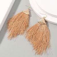 Bohemian Style Wine Red Fish Mouth Long Tassel Earrings sku image 2