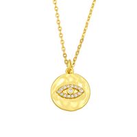 Fashion Coin Cross Diamond Pendant Necklace sku image 3