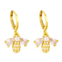 Korean Fashion Personality Simple Bee Parrot Zircon Earrings sku image 1