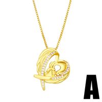Fashion Letter Heart Shape Pendant Necklace sku image 1