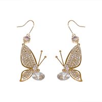 Pendientes De Mariposa De Diamantes De Cristal De Diamantes De Imitación Retro Estilo Coreano main image 6