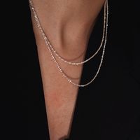 Einfache Dünne Halskette Aus Funkelnder Legierung main image 3