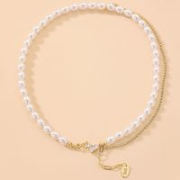 Retro Rhinestone Love Pearl Pendant Necklace main image 2