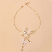 Fashion Style New Pearl Diamond Butterfly Pendant Necklace main image 1