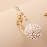 Korean Style Diamond Pearl Ball Earrings main image 5