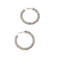 Fashionable Simple Circle Diamond Earrings main image 5