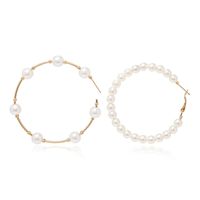 Baroque Retro Pearl Circle 2-piece Earrings Set main image 5