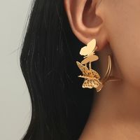 Fashion Simple Creative Hollow Butterfly Earrings main image 1