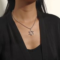 Simple Personality Creative Hollow Six-pointed Star Necklace main image 1