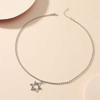 Simple Personality Creative Hollow Six-pointed Star Necklace main image 4