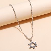 New Creative Style Retro Simple Hollow Six-pointed Star Necklace main image 1