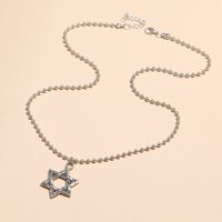 New Creative Style Retro Simple Hollow Six-pointed Star Necklace main image 3