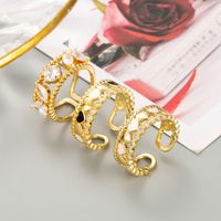 Fashion Heart-shaped Drop Oil Inlaid Zircon Opening Adjustable Ring main image 1