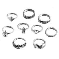Korean Alloy Snake Open Diamond Ring Set Wholesale main image 6