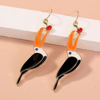 Korean Style Red Parrot Earrings Wholesale main image 3