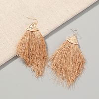 Bohemian Style Wine Red Fish Mouth Long Tassel Earrings main image 4